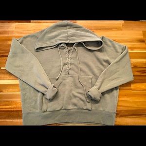 American Eagle Sage Green Cropped Hoodie Size M